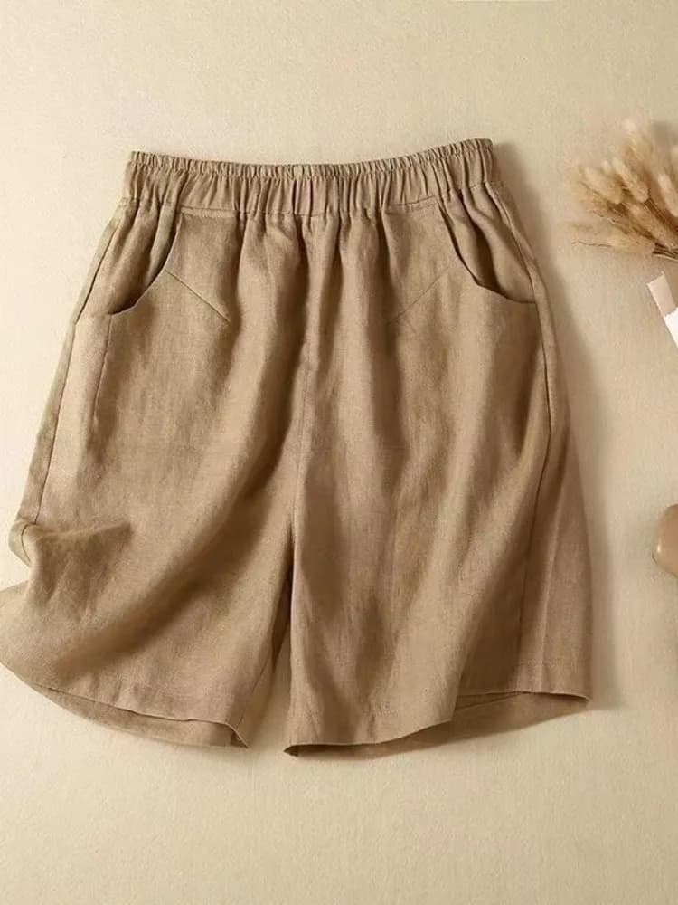 Women's Loose Fit Cotton Linen Short Shorts Summer Sporty Straight Leg High Waist Short Pants Casual Show Costume Shorts