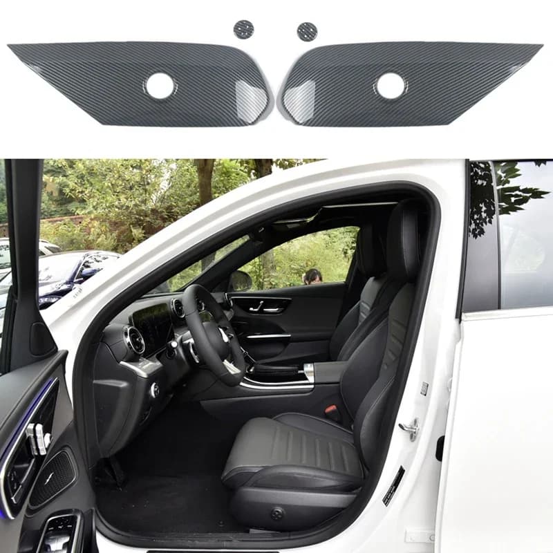 New - 1 Pair of Switch Panel Covers Adjusting ABS Auto Seats for Mercedes-Benz Class C W206 C260 2022 Carbon Fiber Effect