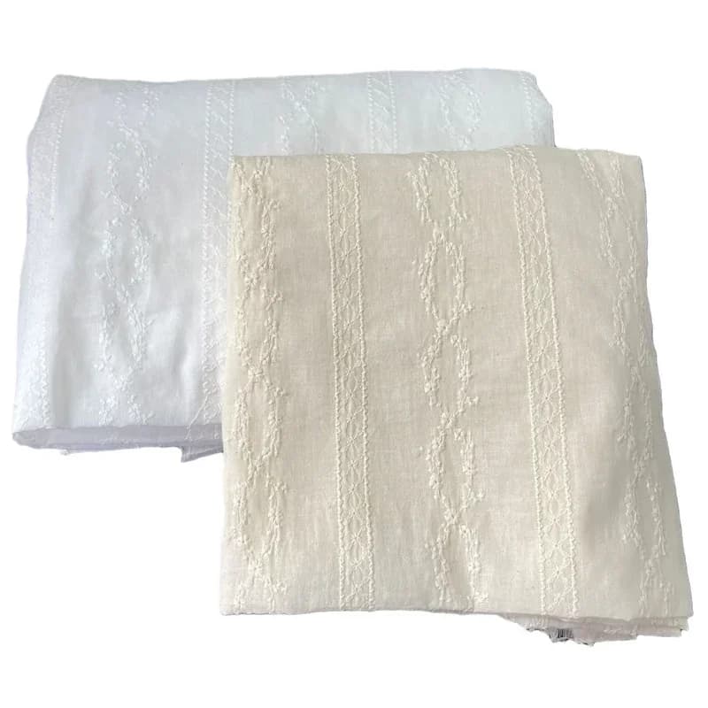 2YardsX 125cm width Cotton Lace Embroidery Fabric Cotton Embroidery Clothing Dress Shirt Pure Hollow Fabric