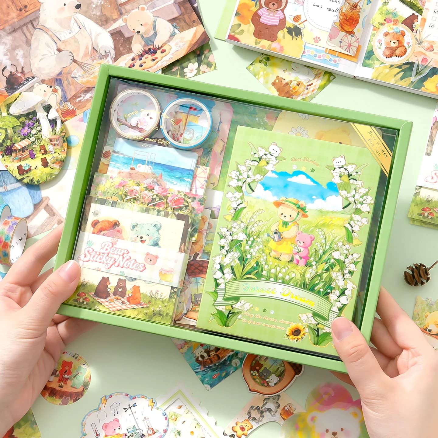 Scrapbook Journal Kit 157pcs Complete Hand Account Set with Notebook, Washi Tape, Stickers DIY Craft Supplies for Beginners