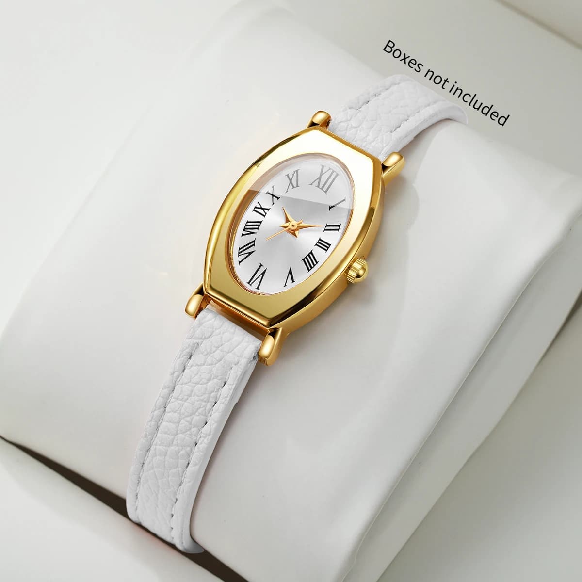 Fashio Roma Oval Dial Women Watches Leather Strap Quartz Watch Relogio Feminino for Ladies Clock Gift（Without Box）