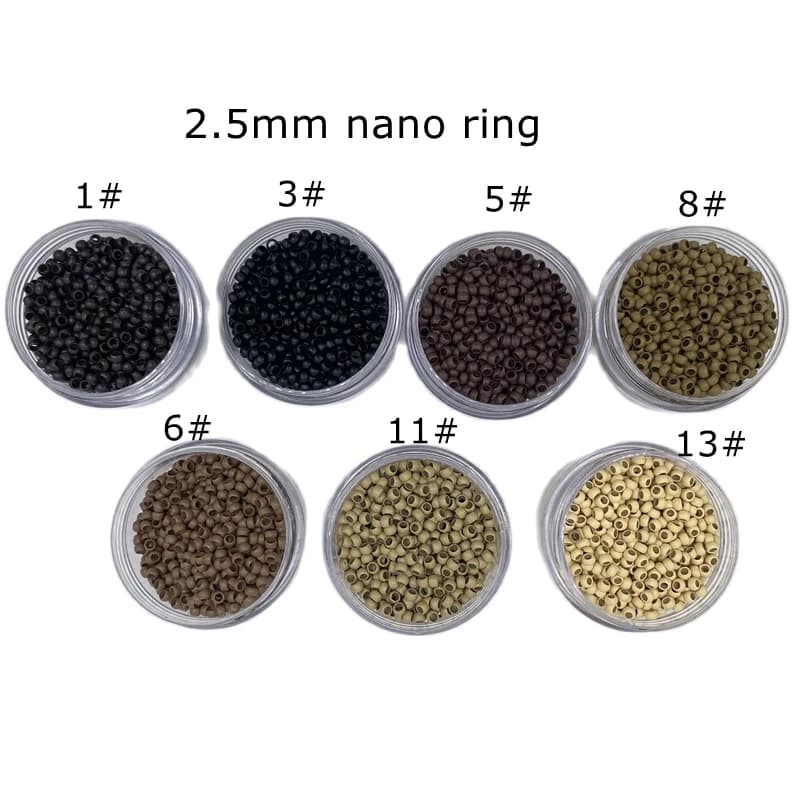 3000 pz/lotto Nero 2.5*1.5*1.6mm nano micro anelli Per Estensioni Dei Capelli Nano anello