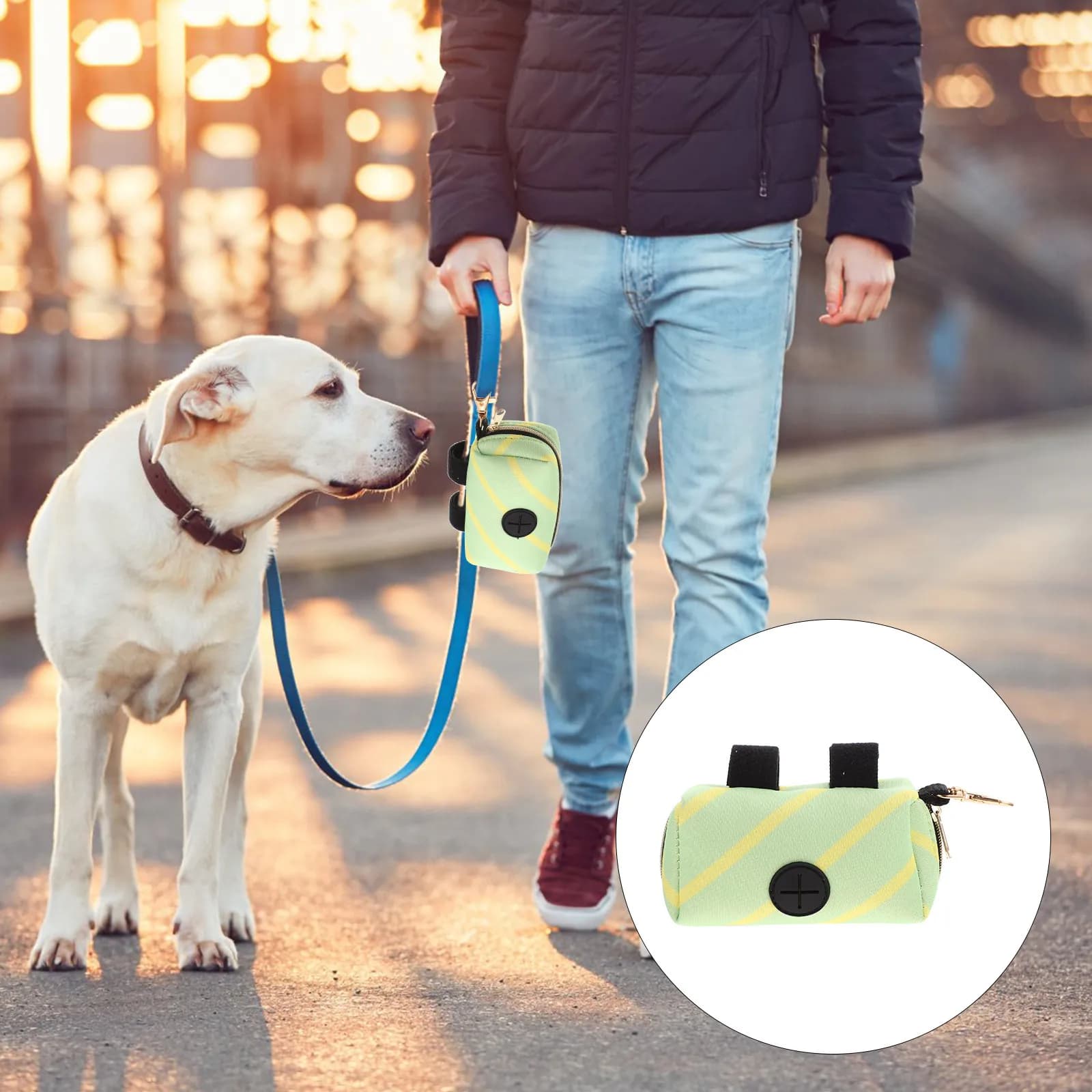 Porta Sacchetti Portatile per Escrementi di Cane, Contenitore per Rifiuti di Cane con Design a Fibbia, Facile da Attaccare a Guinzaglio, Pettorina o Cintura, Accessorio per Animali Domestici da Esterno