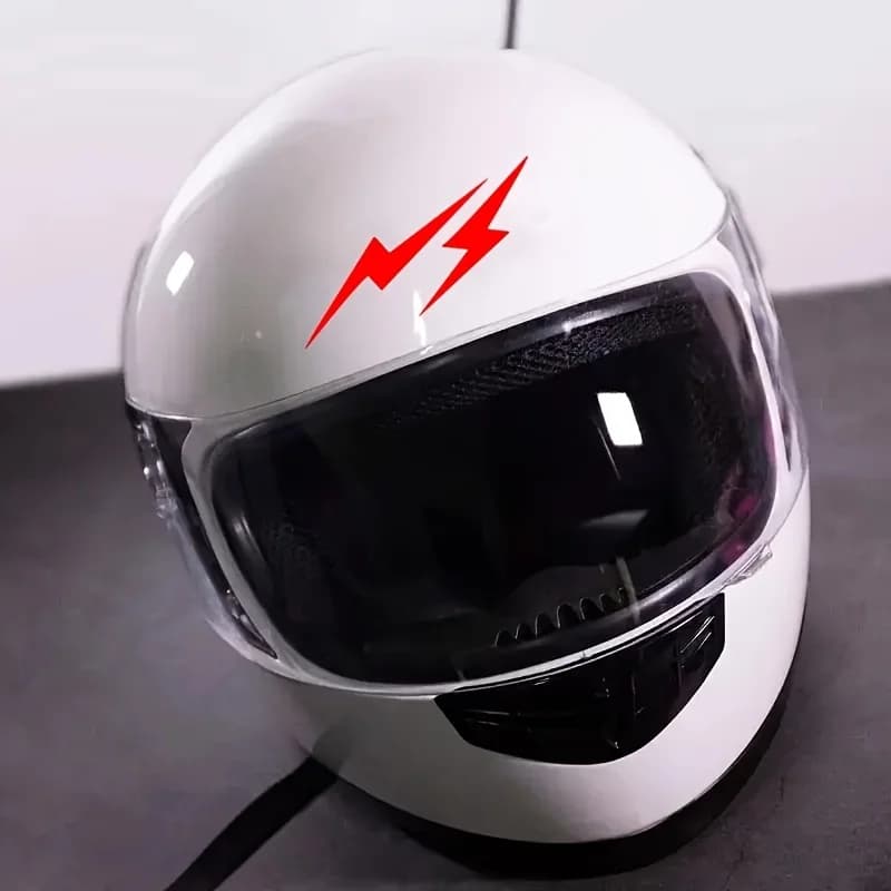 Matte Red Lightning Sticker Motorcycle Helmet Decal High Visibility Vinyl Weatherproof Bike Racing Accessory Decor