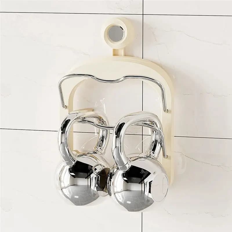 Y51A Wall Mount Pot Lids Holder Kitchen Storage Rack, Suction Cup Pan Lid Cover Rack for Cutting Board Organizer
