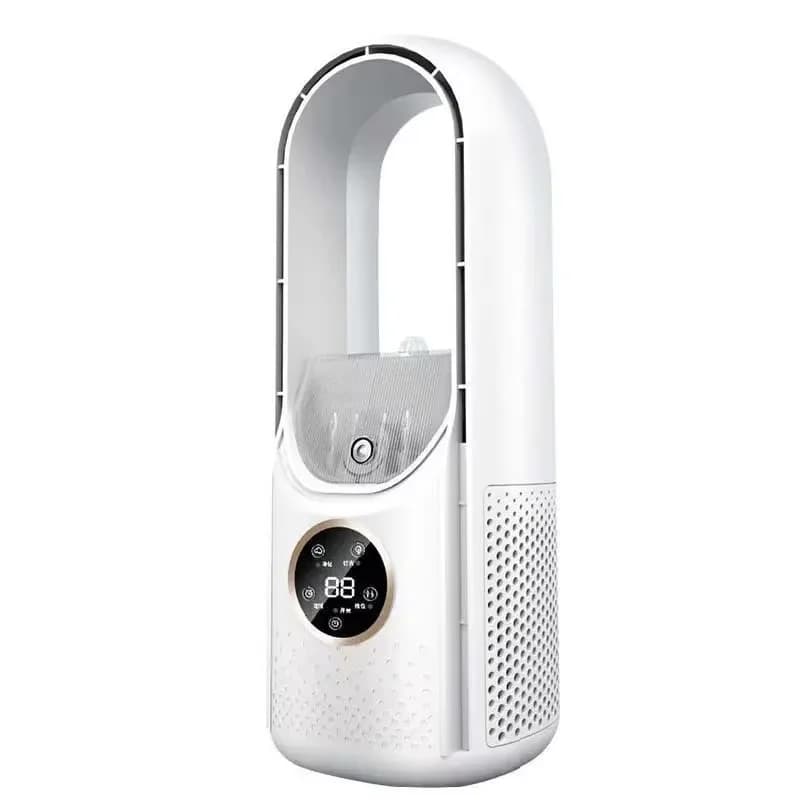 Ventilatore senza pale portatile con display LED, raffrescatore d'aria da tavolo senza pale, ventilatore a torre per ufficio e camera da letto