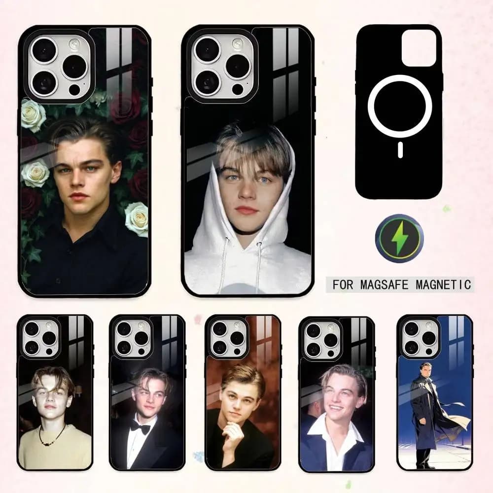 Custodia per Telefono Timeless T-Leonardo D-DiCaprio per iPhone 17, 16, 15, 14, 13, 12, 11 Plus, Pro Max Magnetica per Ricarica Wireless Magsafe
