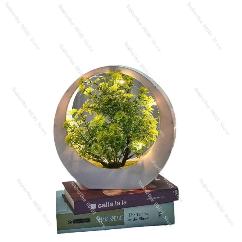 High-end artificial green plants and plastic flowers, creative bright bonsai for desktop decor, elegant fake flowers for home