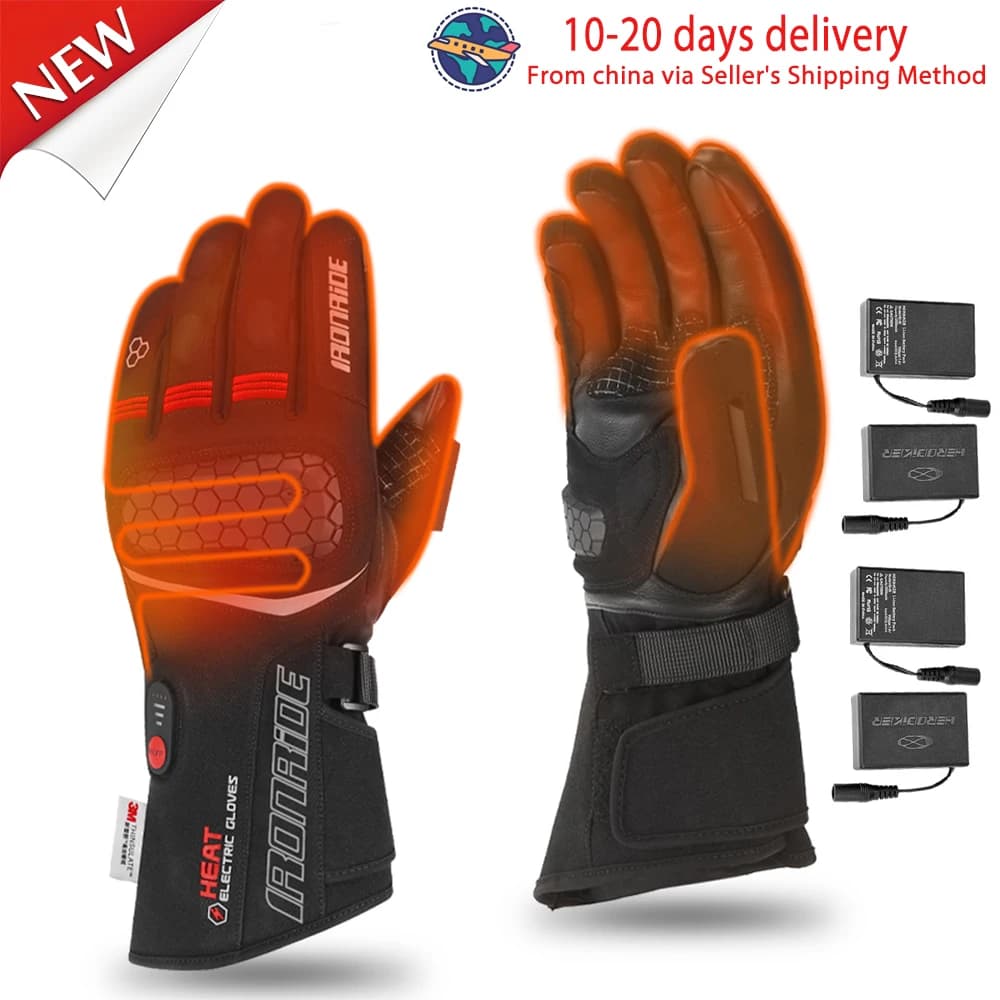 Guanti riscaldanti Guanti autoriscaldanti da sci impermeabili per moto Guanti termici riscaldanti per moto invernali Batteria ricaricabile