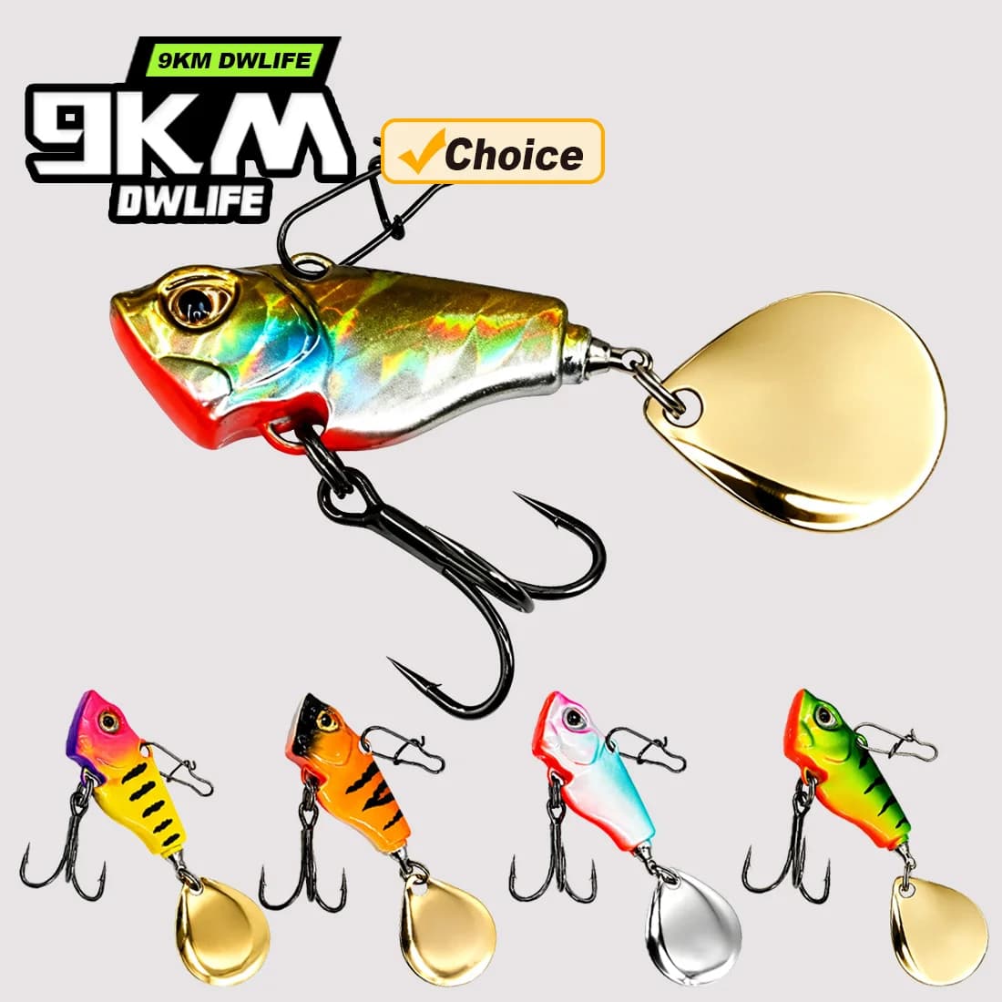 9KM Fishing Lures 7-21g VIB Tail Spinners Bait Metal Sinking Lures Crankbait Fishing Jigs Blade Baits for Bass Saltwater