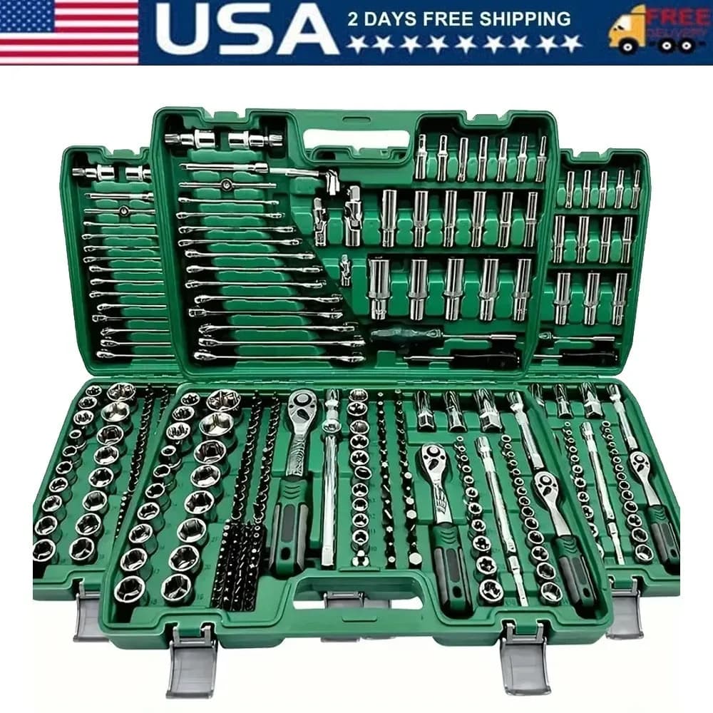 Set di utensili manuali Kit di attrezzi meccanici da 21 pezzi con set di bussole 1 2 1 4 3 8 Dimensioni di azionamento Grado professionale