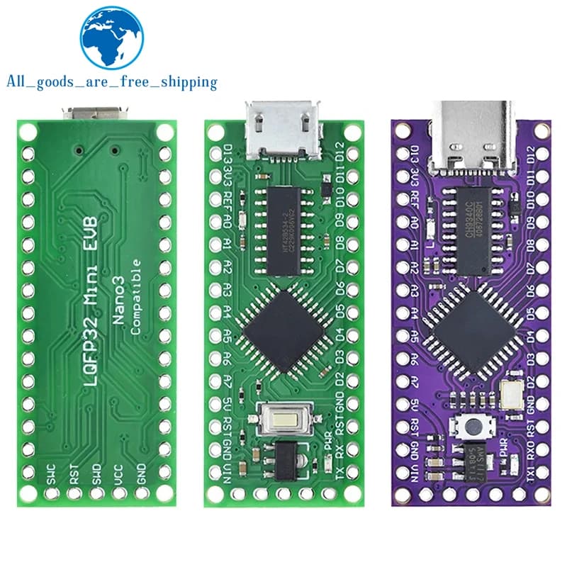 1/3PCS LGT8F328P-LQFP32 MiniEVB TYPE-C MICRO USB compatible with ATMEGA328 Nano V3.0 LGT8F328P CH9340C / HT42B534-1 for Arduino