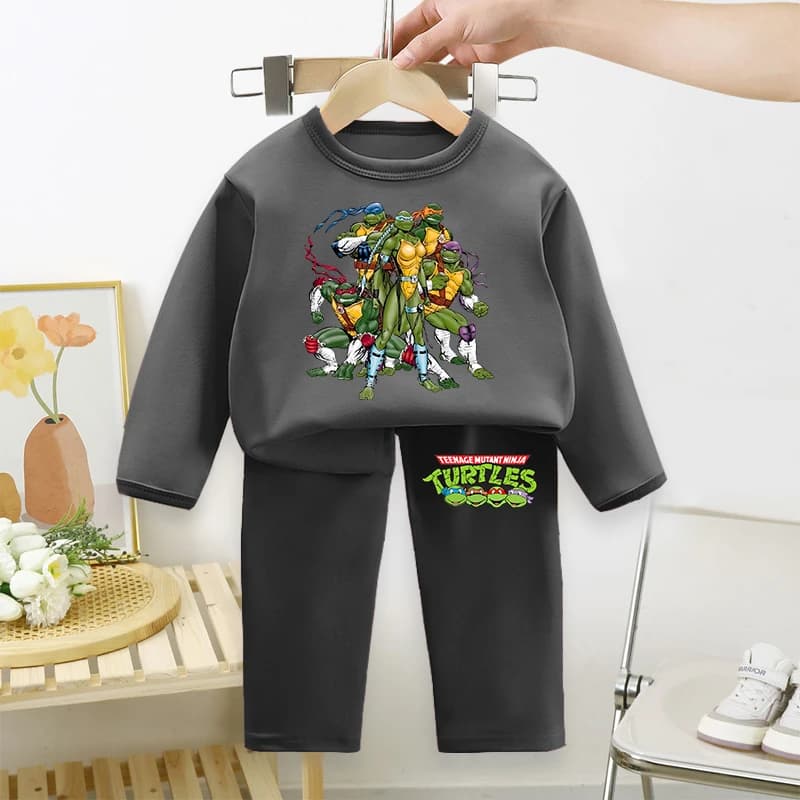 Ninja Turtle Children's Pjamas, Set with Long Sleeves and Long Pants, Kids Nightwear, New