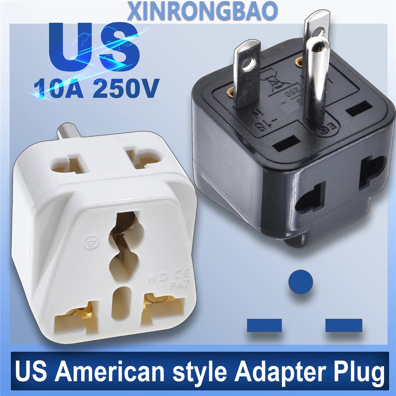 Universal World to North American NEMA 6-15P US 2 in1 15 a250v adattatore per spina elettrica converti AU/EU/UK/US/China/Japan Travel Plug