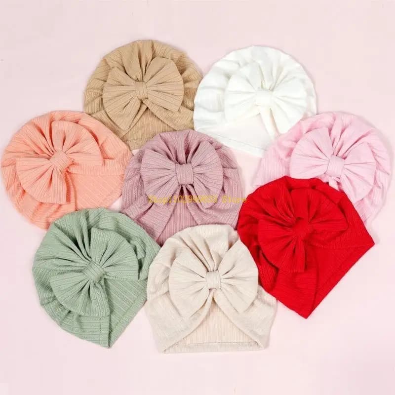 Cappello da bambino con fiocchi Cappello da berretto da neonato Cappello da turbante alla Accessori per testa da neonato