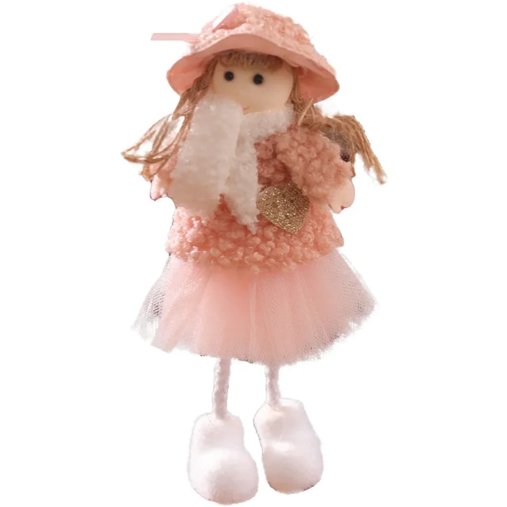 Morbido ornamento a forma di angelo in peluche per Natale, da appendere all'albero, decorazione carina e leggera con materiale in tessuto accogliente