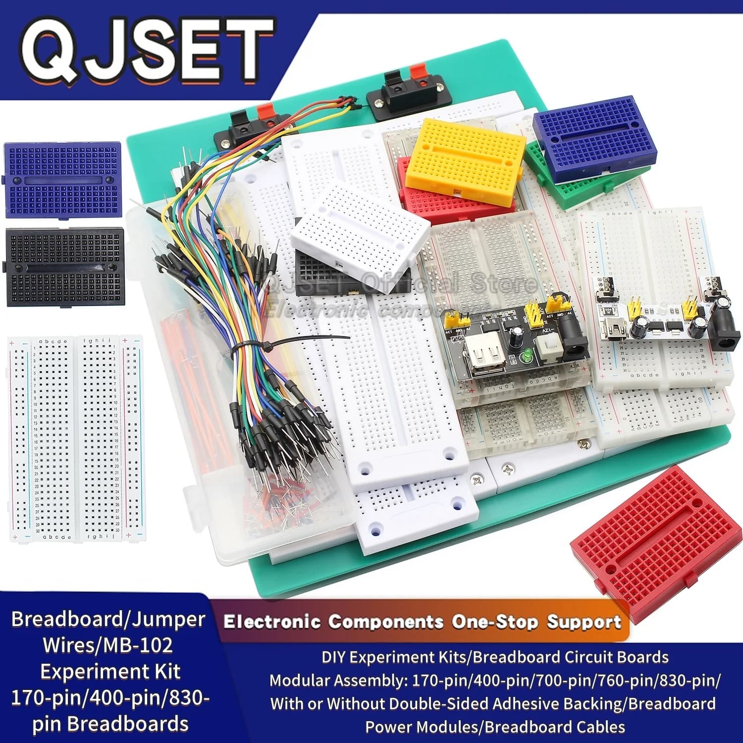 1pcs MB-102 MB102 Breadboard 400 830-hole Solderless PCB Bread Board Test Develop Jumper65pin DIY for arduino laboratory SYB-830