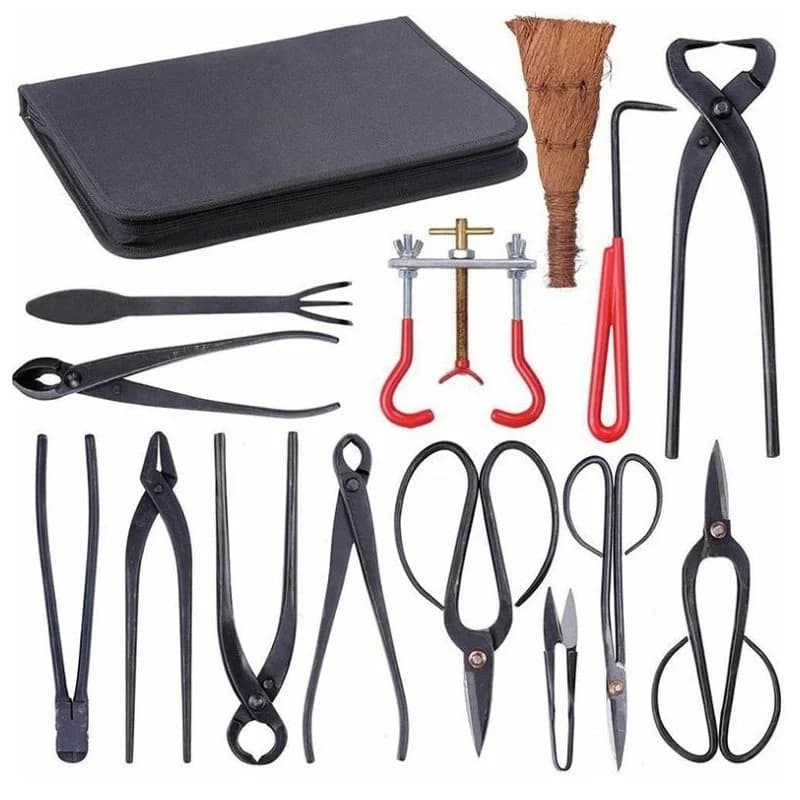 14 pieces set of tools for pruning bonsai garden cut scissors carbon steel shears gardening bonsai styling hand for home garden