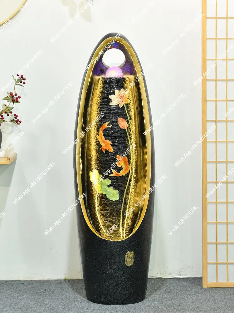 Lucky water ornament Feng Shui ball decoration living room indoor fountain landscape floor humidifier housewarming