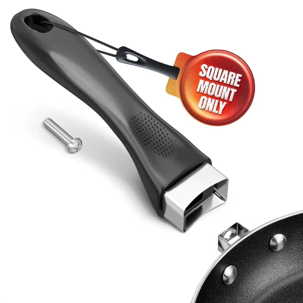 Manico di ricambio per pentole – Manici di ricambio in bachelite da 6,1 pollici con vite in metallo, montaggio a vite singola quadrata, impugnatura antiscivolo e resistente al calore – Manico ergonomico e robusto per pentole, casseruole e padelle