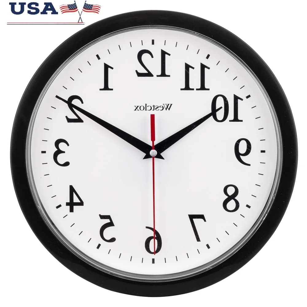 9.75 inch Black Quartz Analog Wall Clock Battery Operated Simple Installation Home Office Decorations Timekeeping with Big Dial
