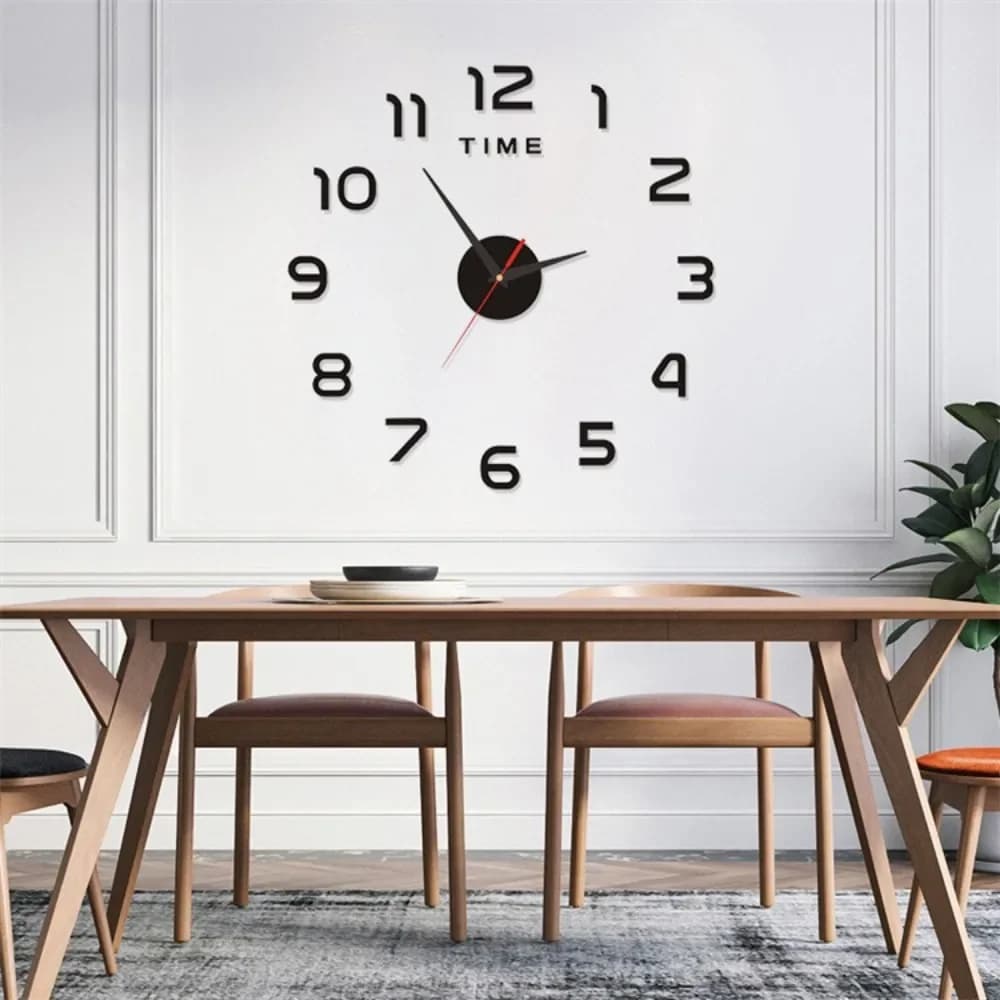 Orologio da Parete Silenzioso 3D, Adesivo Decorativo a Specchio, per Casa, Giardino, Soggiorno, Camera da Letto, Ufficio, Ristorante