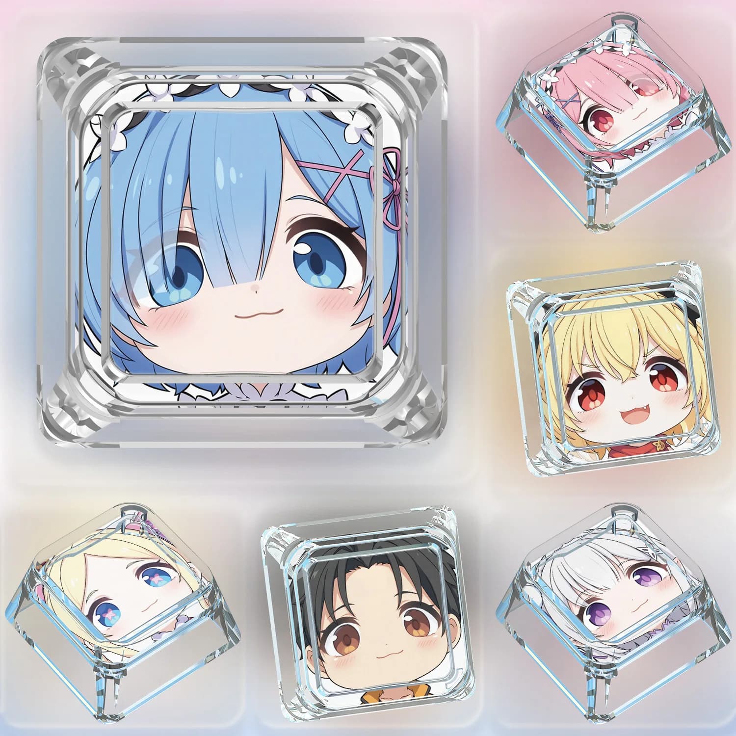 DIY Goddess Story Emilia Rem Nice Keyboard Covers for Mechanical Keyboard Transversal Axis Custom Mechanical Keyboard Covers