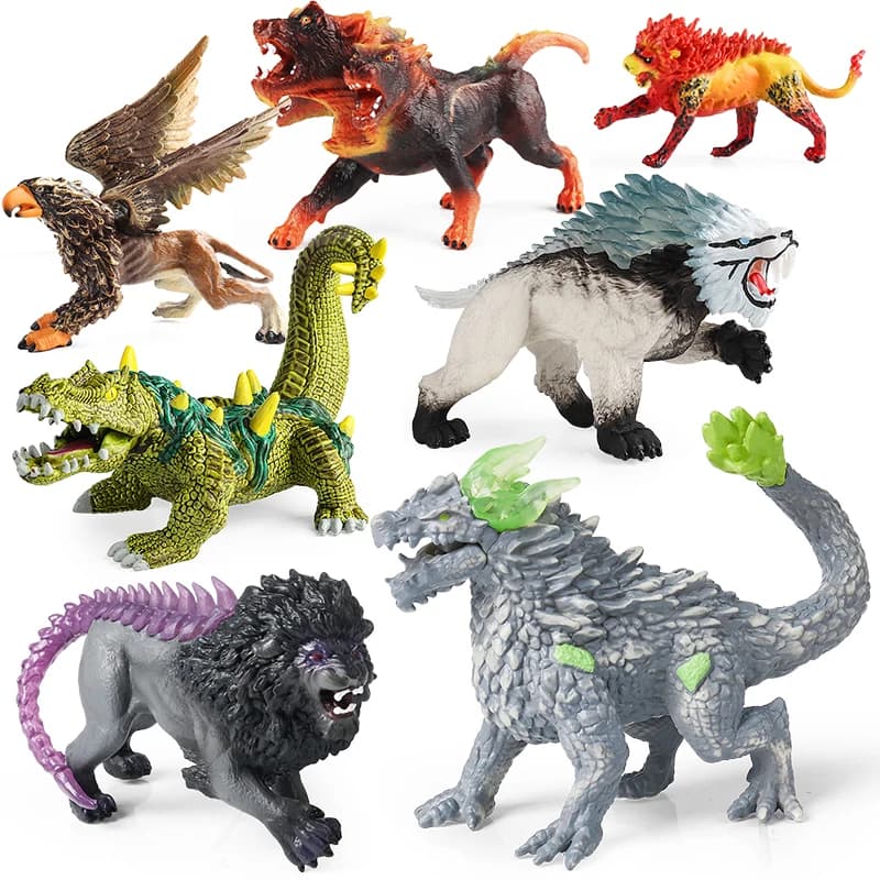 Oenux Mitico Dinosauro Drago Tigre Golem Leone Pupazzi di neve Bovino Modello Action Figures Collezione di decorazioni artistiche Giocattolo per bambini