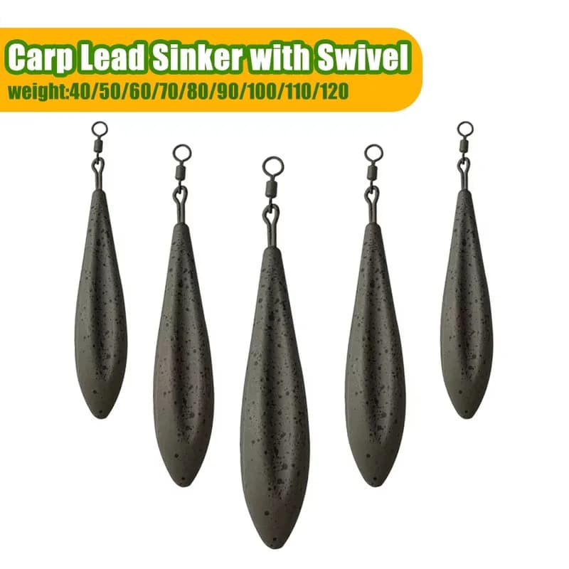 Piombini per impugnatura per pesca alla carpa da 3 pezzi (40 g-120 g) | Pesi di piombo anti-perdita e resistenti alla corrosione per acqua dolce