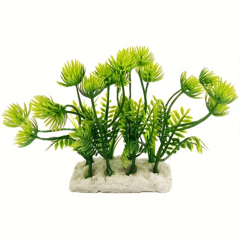 Piccola Pianta Artificiale per Acquario, Ornamento Verde in Plastica per Decorazione Vasca dei Pesci