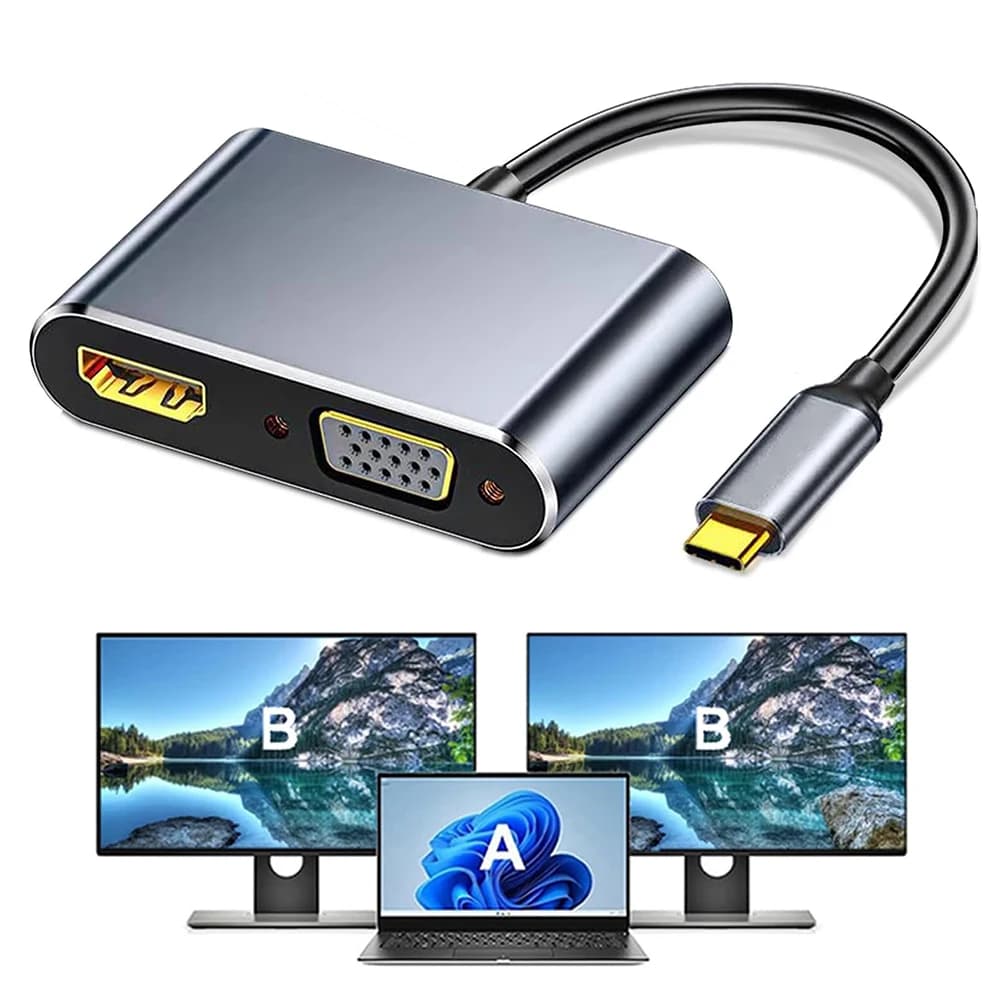 Docking station USB C Thunderbolt3/4 tipo C a VGA 1080P e convertitore video adattatore display UHD 4K a 30 Hz per monitor portatile ASUS