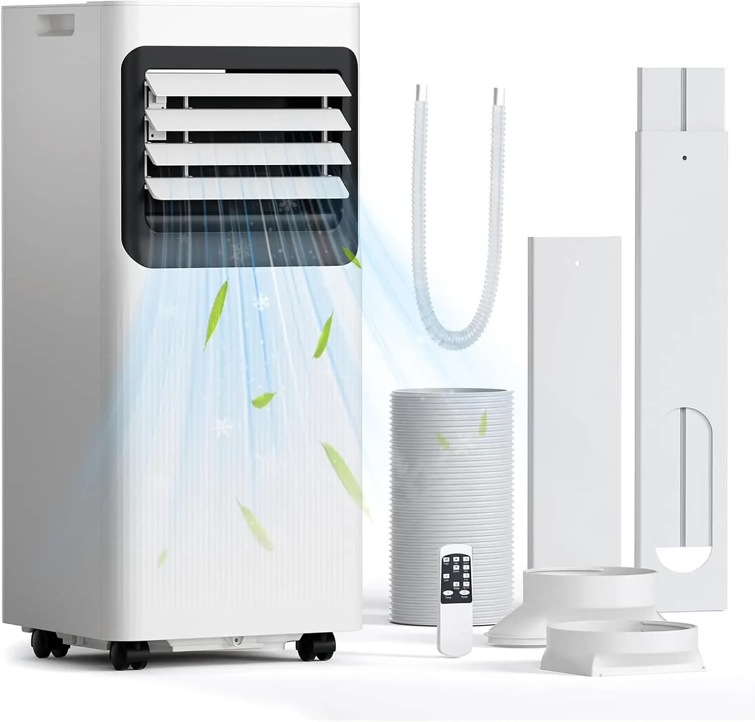Portable Air Conditioner 8000 BTU - 4-in-1 Cools Up to 350 Sq.Ft, Quiet Operation with Fan and Dehumidifier, LED Display, Remote Control, 24-Hour Timer, Includes Window Kit for Bedroom, Office, Dorms