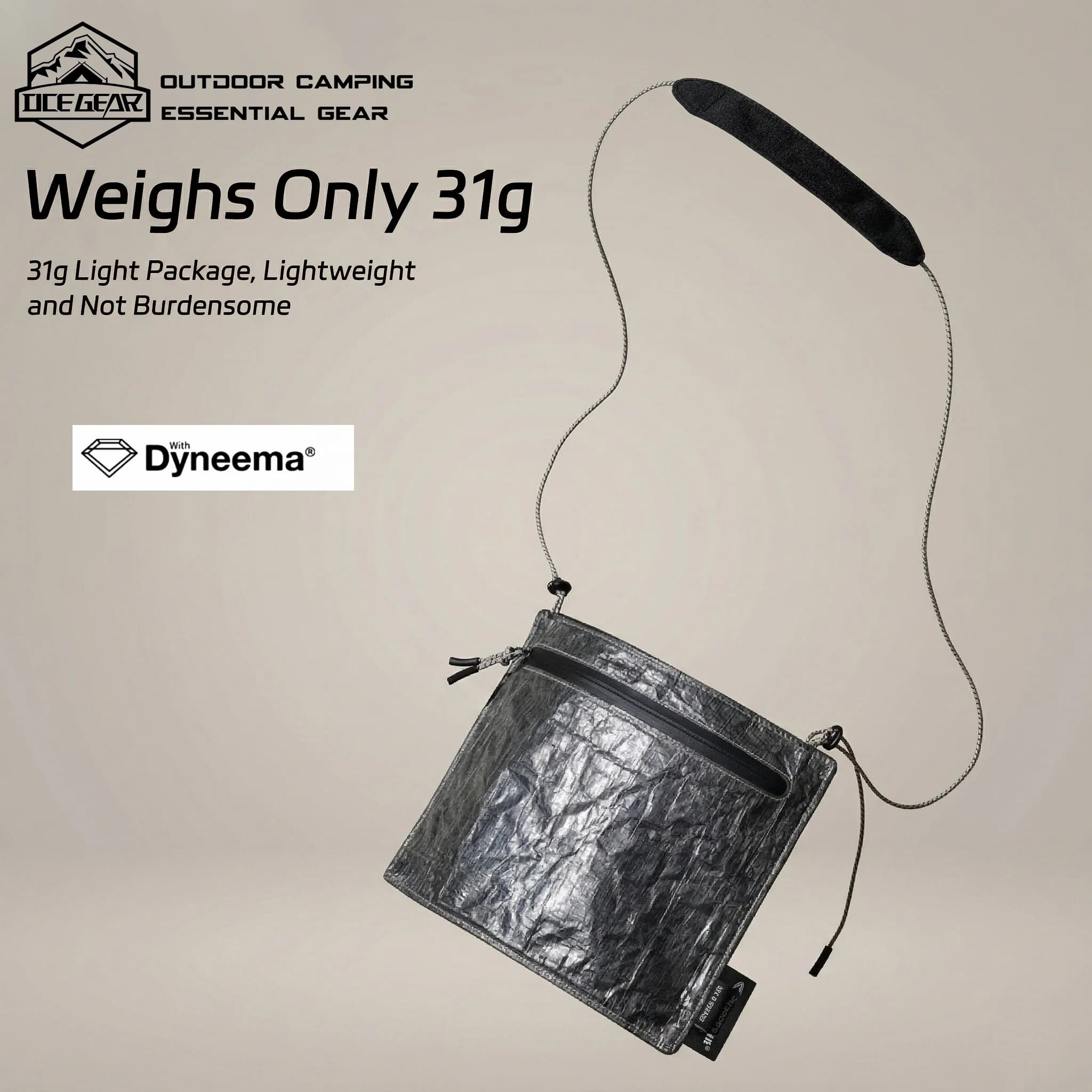 Borsa a tracolla Dyneema ultraleggera Borsa a tracolla impermeabile Custodia da viaggio per portafoglio per telefono Passaporto Tracolla regolabile