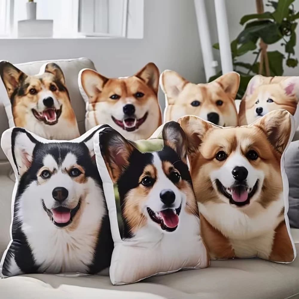 Cuscino personalizzato con foto di animali domestici, cuscino per bambini in peluche personalizzato, decorazione unica per divano dalla forma irregolare