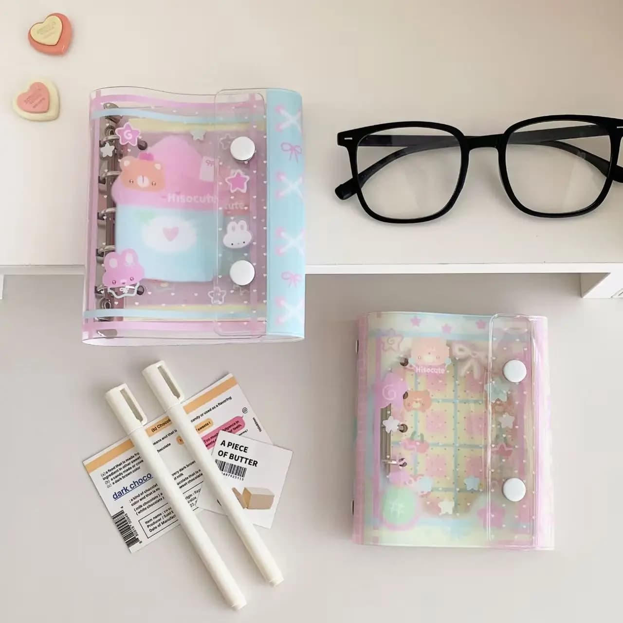 Cartoon Notebook M5 Binder Mini Loose Leaf Refillable Journal Portable Pocket Planner for Students Note Taking DIY Scrapbooking