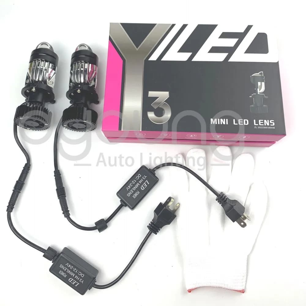 Y3 Double Lens H4 LED lampadina per fari Canbus Auto H4 9003/HB2 Mini obiettivo per proiettore abbagliante anabbagliante 120W faro Super luminoso L/RHD