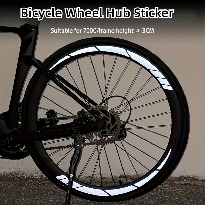 8 pezzi/foglio adesivi per ruote di bicicletta impermeabili per mozzo ruota di bici autoadesivi universali per vari modelli decalcomanie in vinile