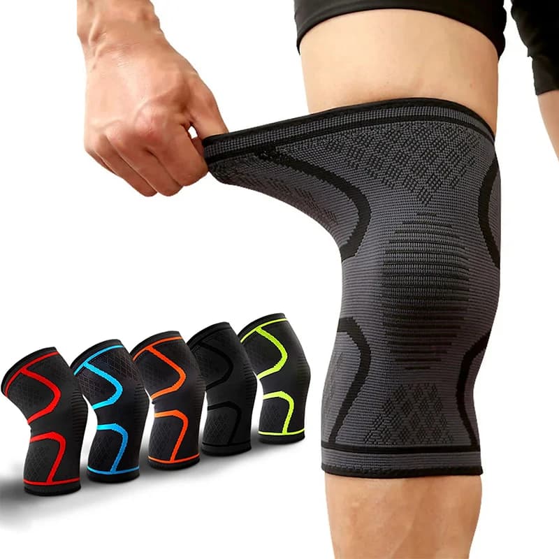1 pezzo di supporto per ginocchio sportivo in nylon elastico per la corsa, ciclismo, sollevamento pesi, basket, pallavolo, supporto per ginocchio traspirante