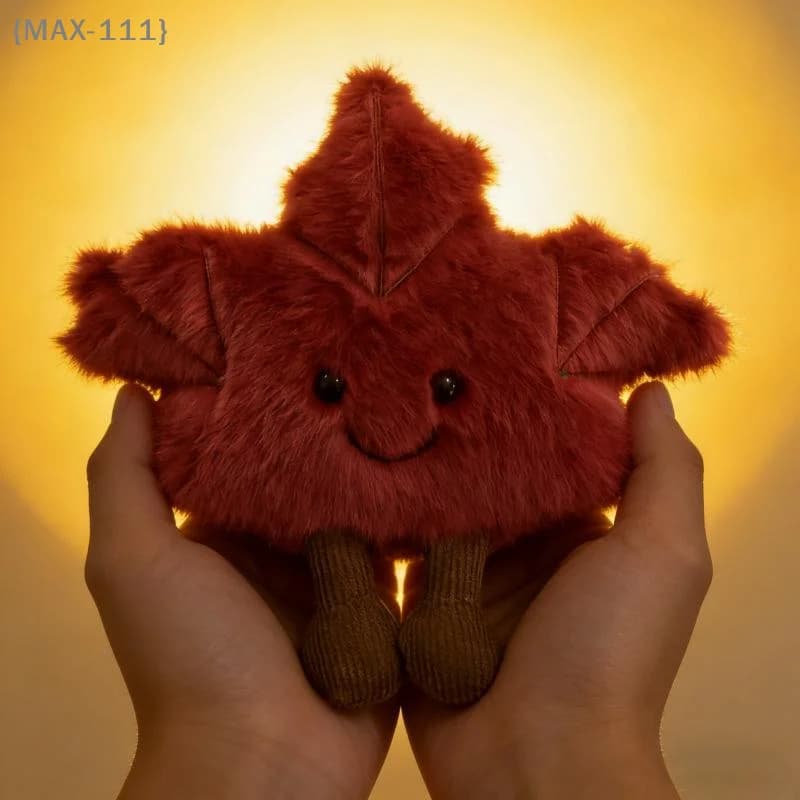 【F2-MAX111】1 Pezzo Ciondolo per Borsa, Simpatico Portachiavi in Peluche a Forma di Foglia d'Acero, Regalo per l'Autunno, Morbido Animale di Peluche da Collezione
