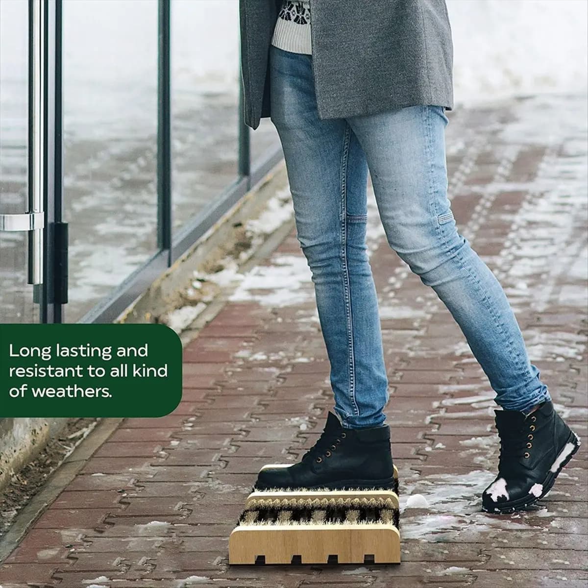 ABNQ Spazzola Raschiatrice per Stivali, Tappetino Pulitore Piatto per Porta, Detergente per Scarpe e Stivali per Tutte le Condizioni Atmosferiche, Rimuove Neve, Sabbia e Fango