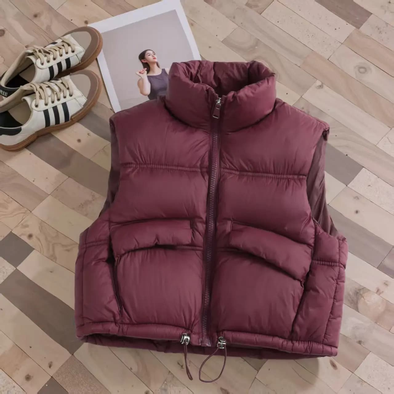 2026 Autumn Winter New Girls Vest Solid Color Letter Print Thick Warm Hooded Waistcoat For 3-8 Years Boys Cotton Down Outerwear
