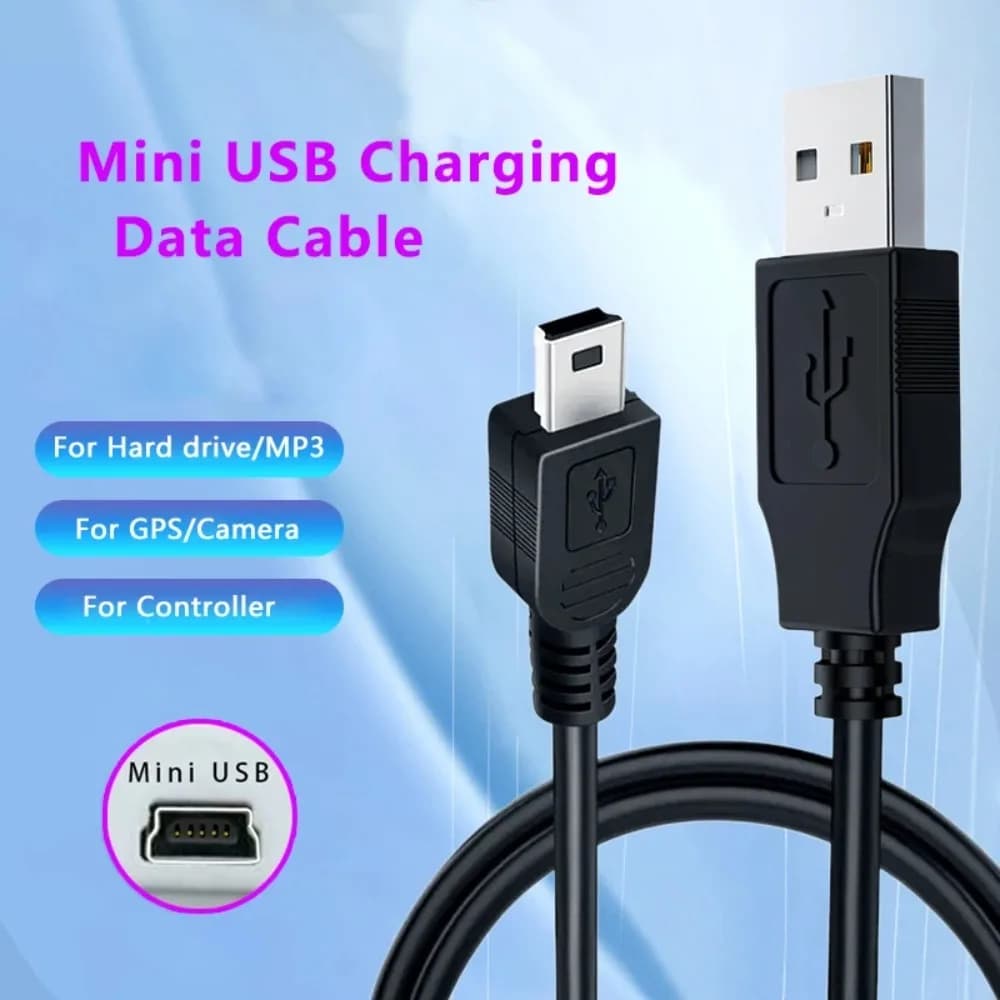 Cavo Mini USB da USB-A a Mini-B 5 Pin Maschio-Maschio per Sincronizzazione Dati e Ricarica per MP3, GPS, Dash Cam, Disco Rigido e Controller PS3