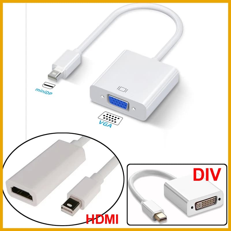Mini DisplayPort DP To 1080P HDMI VGA DVI Cable TV Projector Display Port To Adapter Cable For Thunderbolt 1/2 Mac Macbook Pro