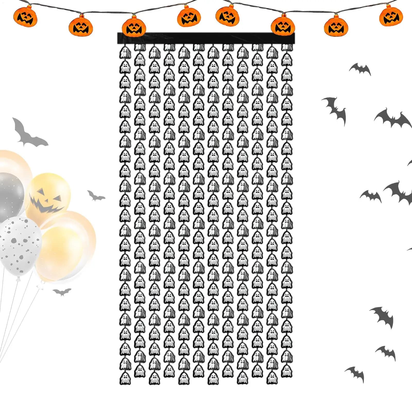 Tende da doccia di Halloween Fantasma Fondali di Halloween per parete Sfondo luminoso nel buio Sfondo decorativo per la cucina fotografica domestica