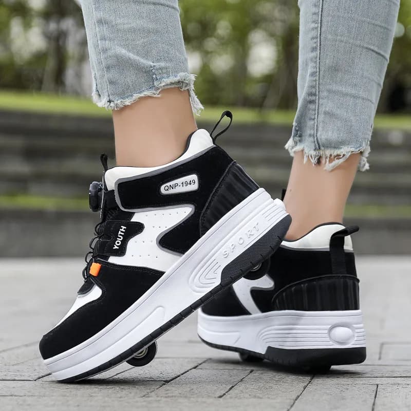 Student Children Junior Roller Skate Shoes Kid Sneakers with Two Wheels Boy Girl Running Adult Casual Sports Walking Shoes 30-40