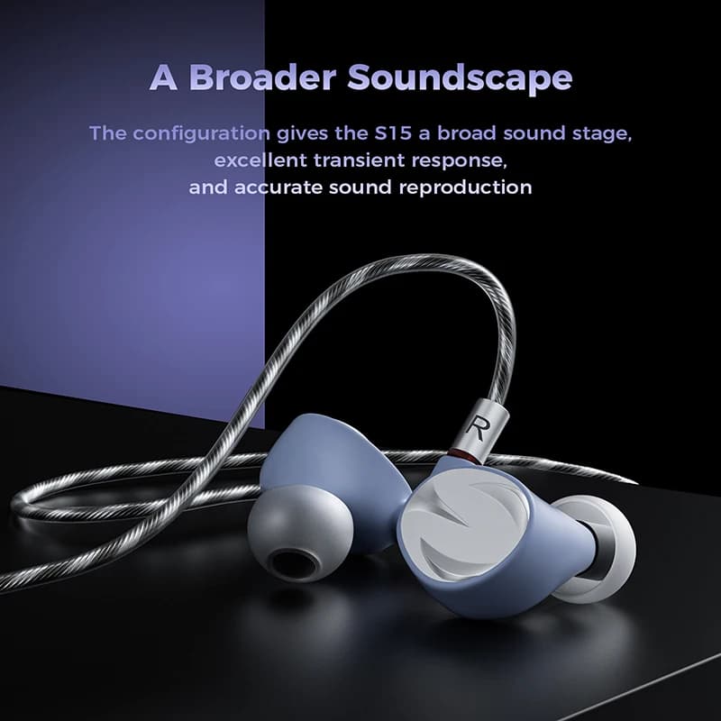 LETSHUOER S15 Hifi Wired Earphon In Ear Monitor Third Generation 14.8mm Driver Planare R-Sonic Passive Filtering Module