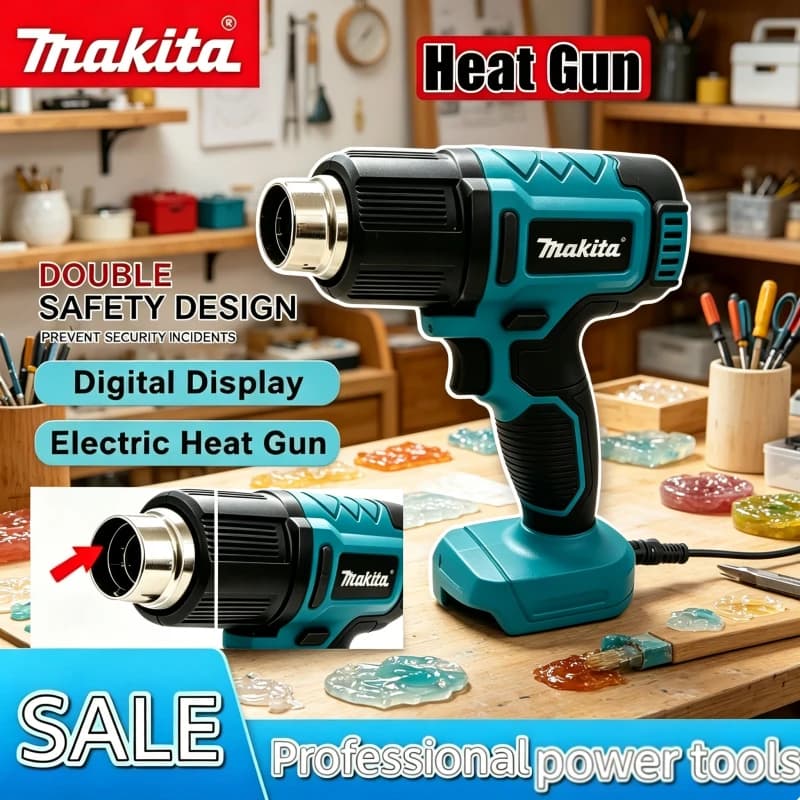 Pistola Termica Senza Fili Makita, Asciugatore ad Aria Ricaricabile, Strumento per Saldatura Max 550 ° Pistola Termica 18V per Termoretraibile a C con Funzione di Cottura