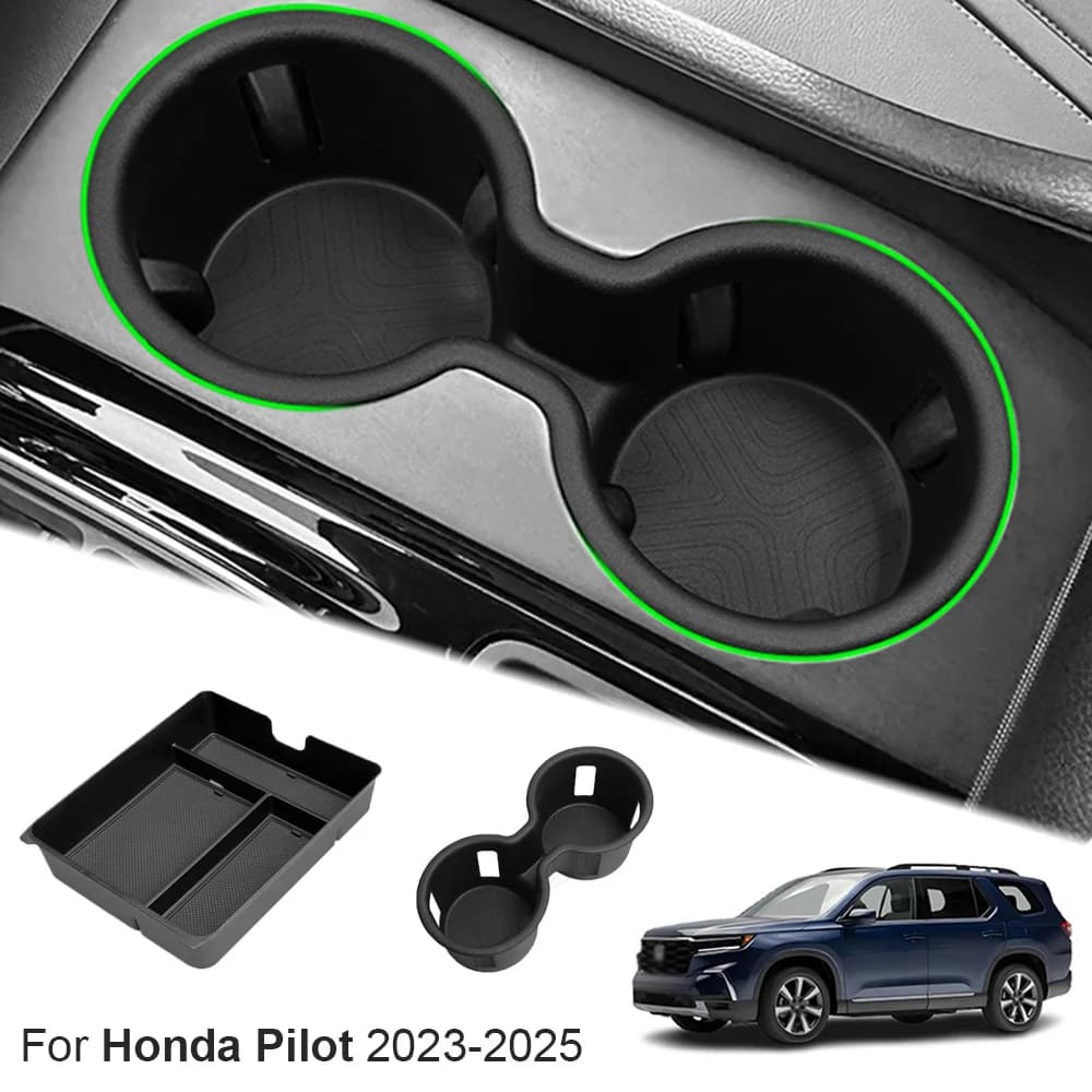 Per Honda Pilot & Passport 2023-2025 Portabicchieri centrale Inserto antiscivolo Console centrale Organizzatore Bracciolo Scatola di immagazzinaggio Accessori