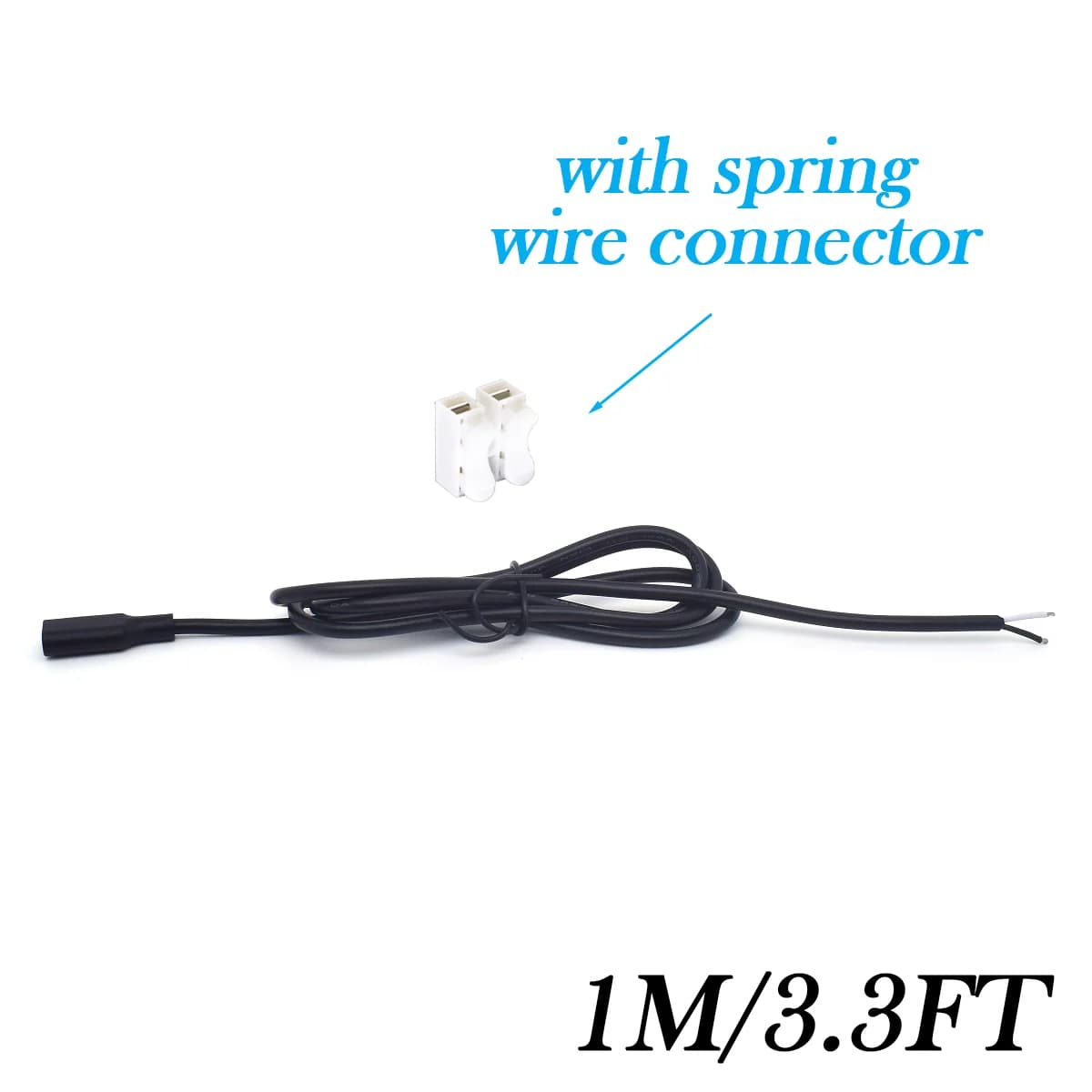 Cavo a spirale femmina USB C da 1 M/3,3 FT 22AWG - Cavo di alimentazione a 2 fili fai da te 5 V 3 A per riparazione sostitutiva di tipo C (cavo nudo bianco/nero)