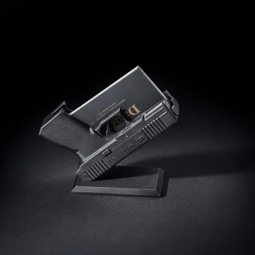 Porta biglietti da visita a forma di pistola, 1 pezzo, organizer da scrivania originale e divertente per l'ufficio, oggetto creativo per conversazioni.